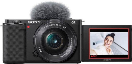 Sony - Alpha ZV-E10 Kit Mirrorless Vlog Camera with 16-50mm Lens - Black