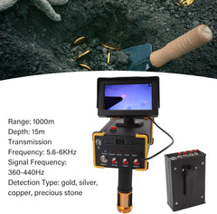 Metal Detector for Adults, Gold Detector with LCD Display, 15m Depth 1000m Search Range Handheld Metal Detector Gold Finder Device for Gold, Silver, Copper, Precious