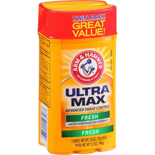 Arm & Hammer Ultra Max Fresh Solid Antiperspirant Deodorant, 2.6 oz, 2 Ea Male