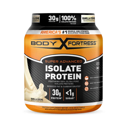 Body Fortress Isolate Powder, 30g Protein per scoop, Vanilla, 1.5 lbs