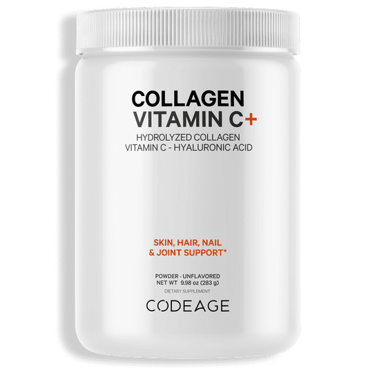 Codeage Collagen Peptides Powder, Type 1 & 3 Grass-Fed Bovine, Vitamin C