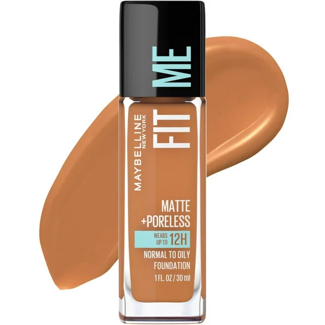 Maybelline Fit Me Matte + Poreless Liquid Foundation Makeup, Cappuccino, 1 fl oz