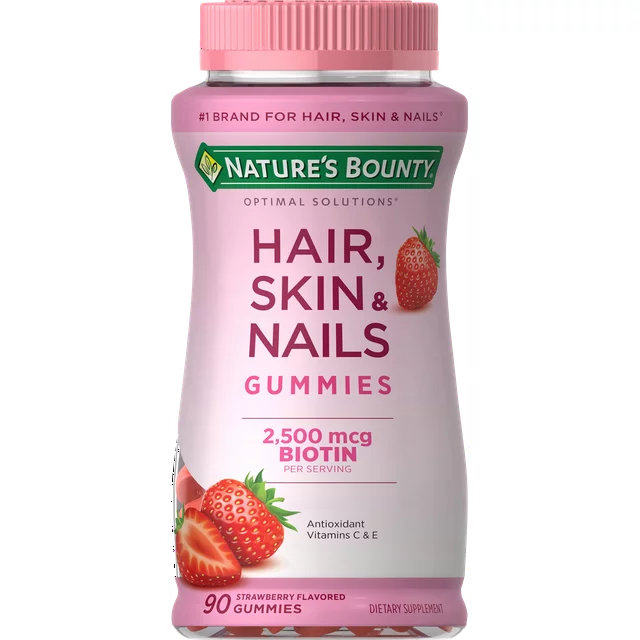 Nature's Bounty Hair Skin and Nail Vitamins With Biotin, Gummies, 90 Ct