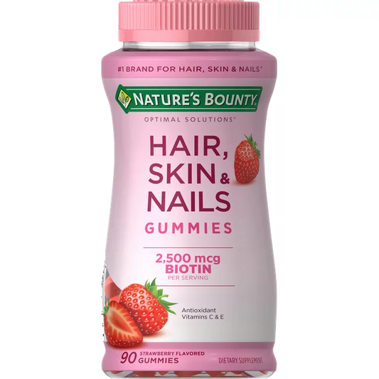 Nature's Bounty Hair Skin and Nail Vitamins With Biotin, Gummies, 90 Ct