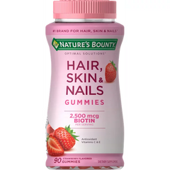 Nature's Bounty Hair Skin and Nail Vitamins With Biotin, Gummies, 90 Ct