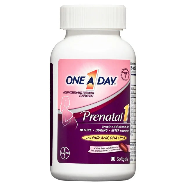 One A Day Women's Prenatal Multivitamin with Omega 3 and DHA, 90 Ct