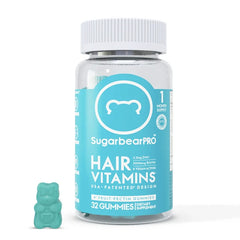 Sugarbear Pro Hair Vitamins Biotin 3000mcg, Vitamin E, D, B12, Inositol, Vegan Gummies for Luscious Hair &amp; Beautiful Nails, Supplement for Women &amp; Men, 1 Month Supply