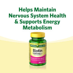 Spring Valley Biotin Softgels Dietary Supplement, 5,000 mcg, 240 Count