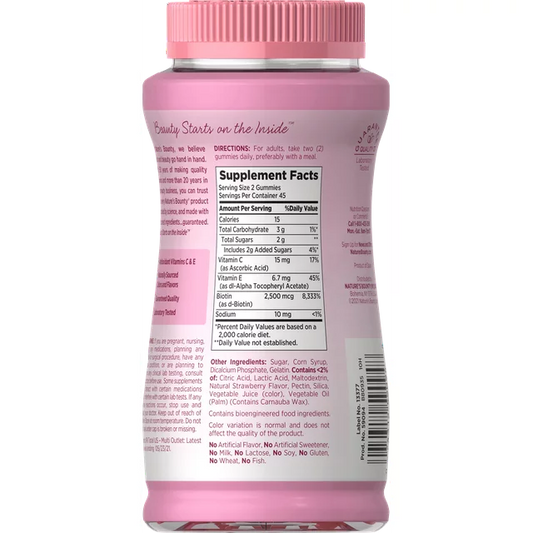 Nature's Bounty Hair Skin and Nail Vitamins With Biotin, Gummies, 90 Ct